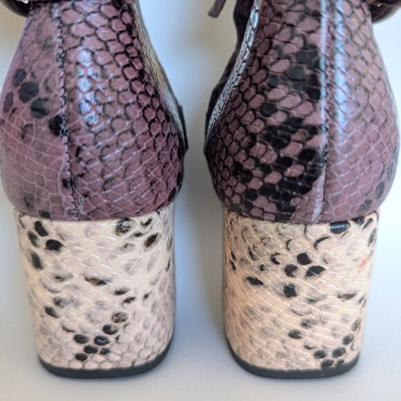 Freda Salvador Hendrix Snakeskin Ankle Boots Size 5 – Designer Leather Statement - Picture 13 of 14